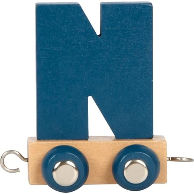 Small Foot Spielzeug-Zug Buchstabenzug Polar N, blauer Holzbuchstabe mit Metallachsen, Made in Germany – Bild 1