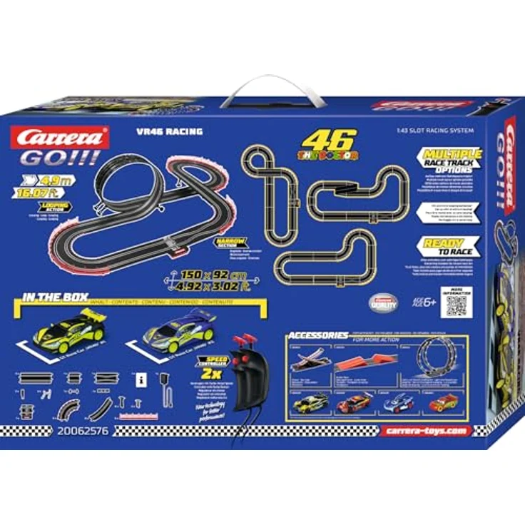 Carrera GO!!! VR46 Ultimate Racing Rennbahn-Set, Rennbahn mit lizensierten Slotcars für 2 Spieler, für Kinder ab 6 Jahren & Erwachsene, inklusive GT Race Car "VR46" – Bild 2