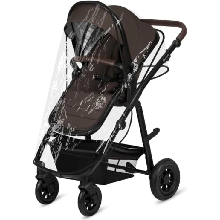 Lionelo Amber Kombikinderwagen 3 in 1, mit Sportwagenaufsatz, Babywanne, Autositz, Tasche, Moskitonetz, Regenschutz - Brown Chocolate – Bild 7