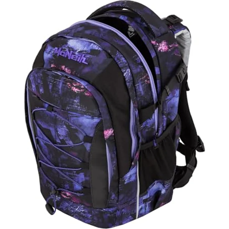 McNeill Schulrucksack Luca Midnight, mitwachsendes Rückensystem, 2 Hauptfächer, Reflexionselemente, Ergonomie – Bild 4