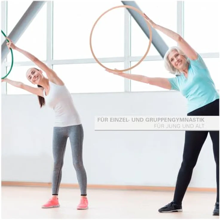 Sport-Tec Gymnastikreifen aus Holz, Hula Hoop, Trainingsreifen, Turnreifen, Fitnessreifen, Gymastik Kreis, Gewichtsreduktion, 60cm – Bild 5