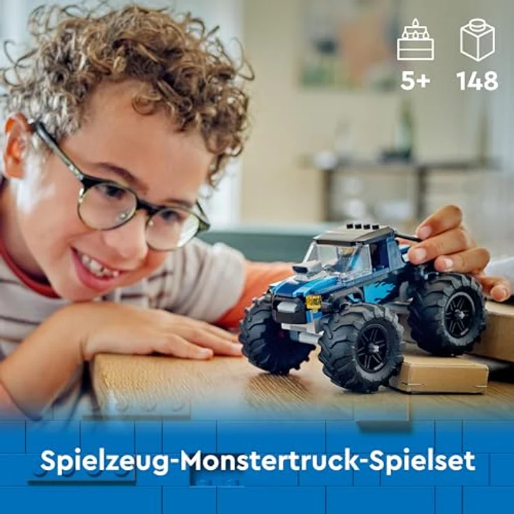 LEGO City Blauer Monstertruck, Offroad-Auto-Spielzeug, Fahrzeug-Set mit Rennfahrer-Minifigur, fantasievolles Rennauto-Spielzeug, lustiges Geschenk für Jungs und Mädchen ab 5 Jahren 60402 – Bild 2