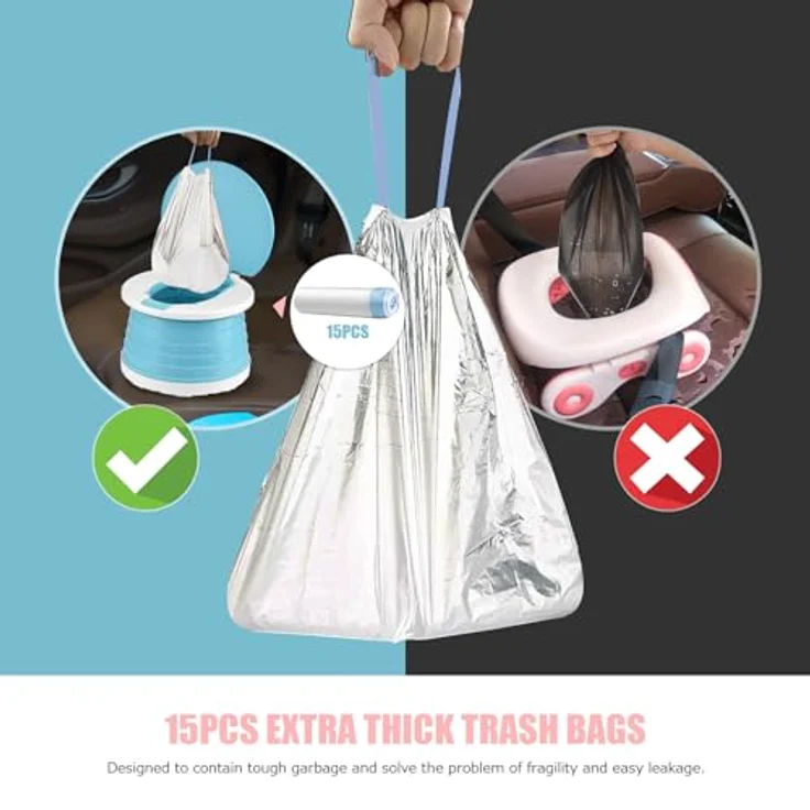 Töpfchen Für Kinder Baby Toilettensitz Ab 1 Jahr Reisetöpfchen Faltbar Für Unterwegs Baby Töpfchen Training Für Jungen Mädchen Windelfrei Töpfchen Auto Klapptöpfchen Kinder mit 15 Reisen Potty Liners - Preisvergleich – Bild 3