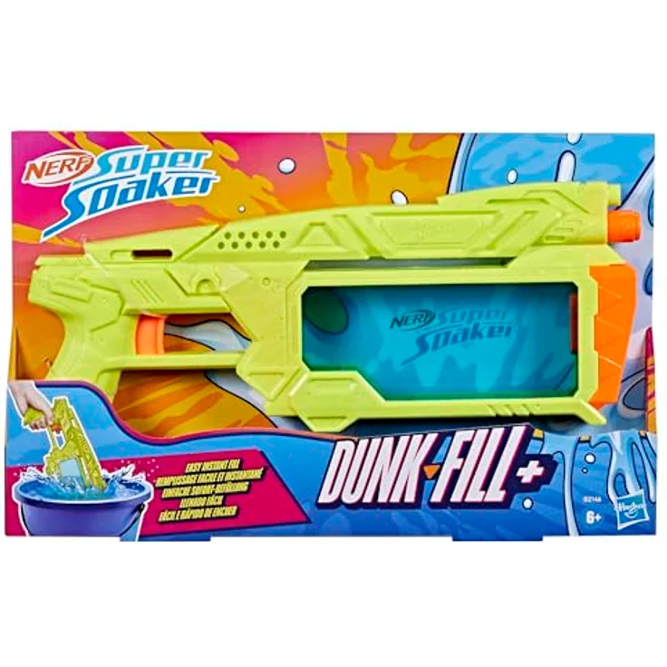 Nerf Super Soaker Dunk-Fill+, Wasserblaster mit 358 ml Tank für sofortige Befüllung, transparent – Bild 2