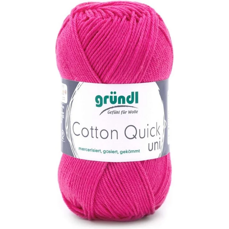 Gründl Gründl Wolle Cotton Quick 50 g uni pink Häkelwolle, 100 % Baumwolle, weich und kühl, hautfreundlich, pflegeleicht – Bild 1