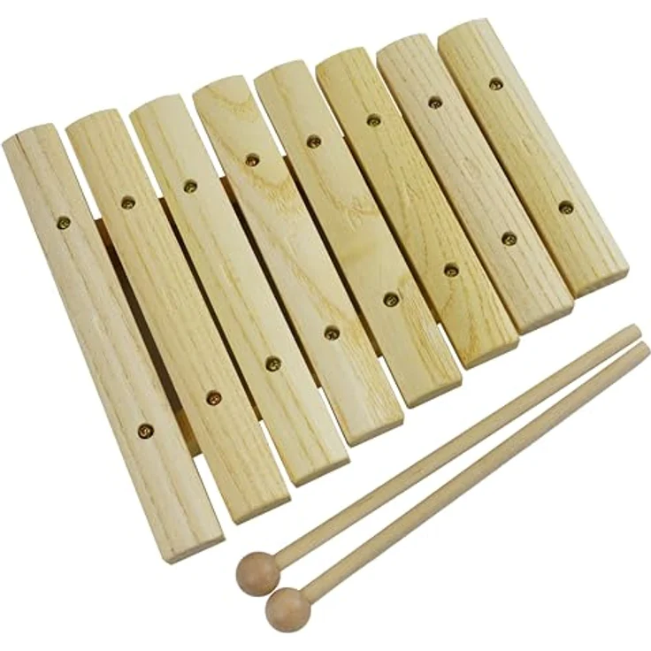 A-Star Holz-Xylophon, diatonisch mit 8 Tönen, Sopran C6 bis C7, inkl. zwei Holzschlägeln, langlebig und tragbar – Bild 1
