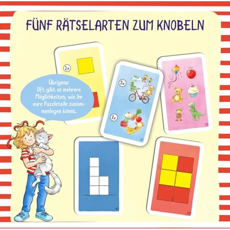 Kosmos 685270 Meine Freundin Conni - Kunterbunter Knobelspaß, Lernspiel für Kinder ab 4 Jahren, 5 Spiele fördern Konzentration, logisches Denken und Feinmotorik – Bild 4
