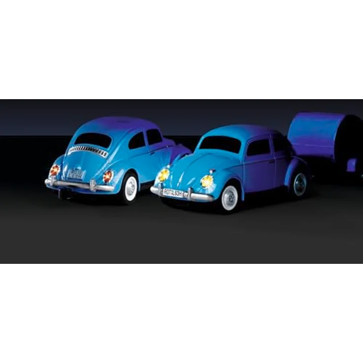 Carson 500504148 1:87 VW Beetle mit Anhänger 2.4G 100% RTR - Fahrfertiges Modell, RC Auto, H0 Auto,RC Modell,Diorama Fahrzeug - Detailgetreu lackiert, störungsfreie 2,4GHz Fernsteueranlage, LED Beleuchtung, hochwertige Qualität – Bild 4