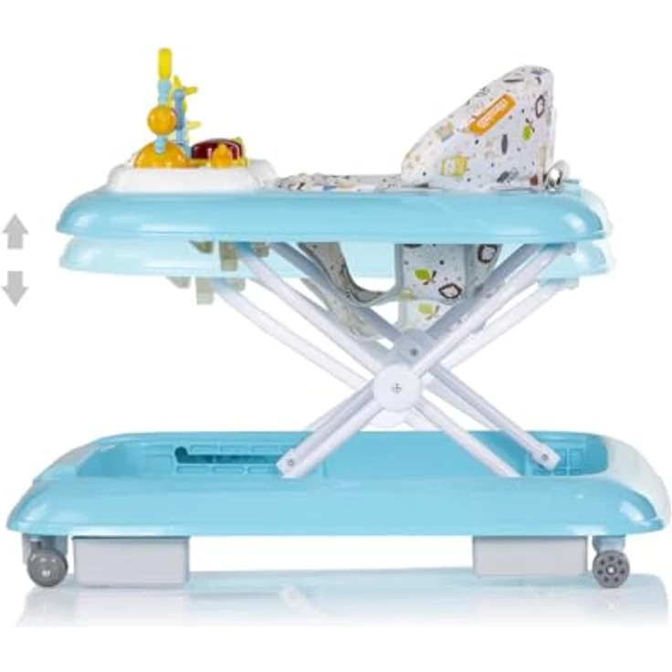 Chipolino Lauflernhilfe Baby Steps, klappbar mit Spielpanel und Musikfunktion, 360° drehbare Räder, blau – Bild 3