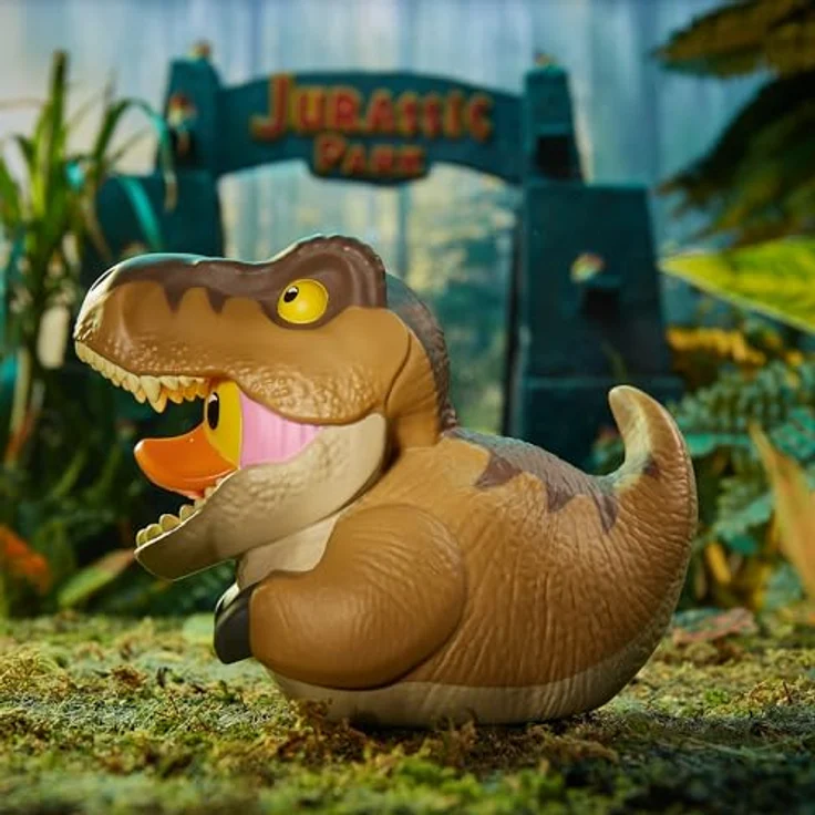 TUBBZ T-Rex Box-Ausgabe Sammler-Vinyl-Gummiente Figur - Offizielles Jurassic World Rebirth Merchandise, 9 cm groß, Display-Box mit Grafik – Bild 5