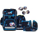 ergobag cubo light Set ergonomischer Schulrucksack, extra leicht, 5-teilig, 780 g, blau