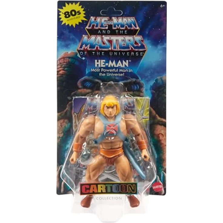 Masters of the Universe Origins He-Man-Actionfigur, ca. 14 cm groß mit abnehmbaren Brustpanzer, 2 Schwertern, Mini-Comic, HYD17 – Bild 2