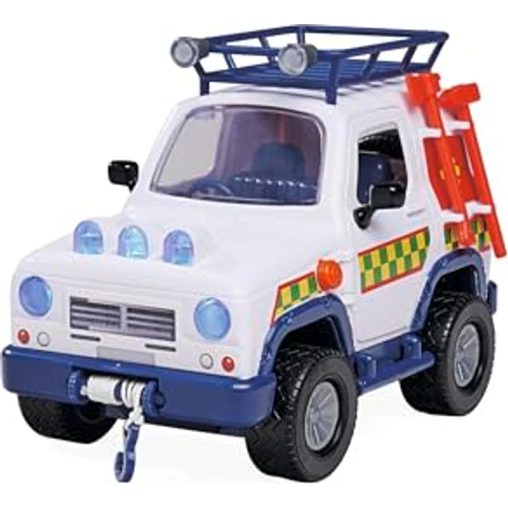 Simba Feuerwehrmann Sam Tierrettung mit Anhänger, 34 cm Spielzeugauto mit Licht und zahlreichen Zubehörteilen – Bild 5