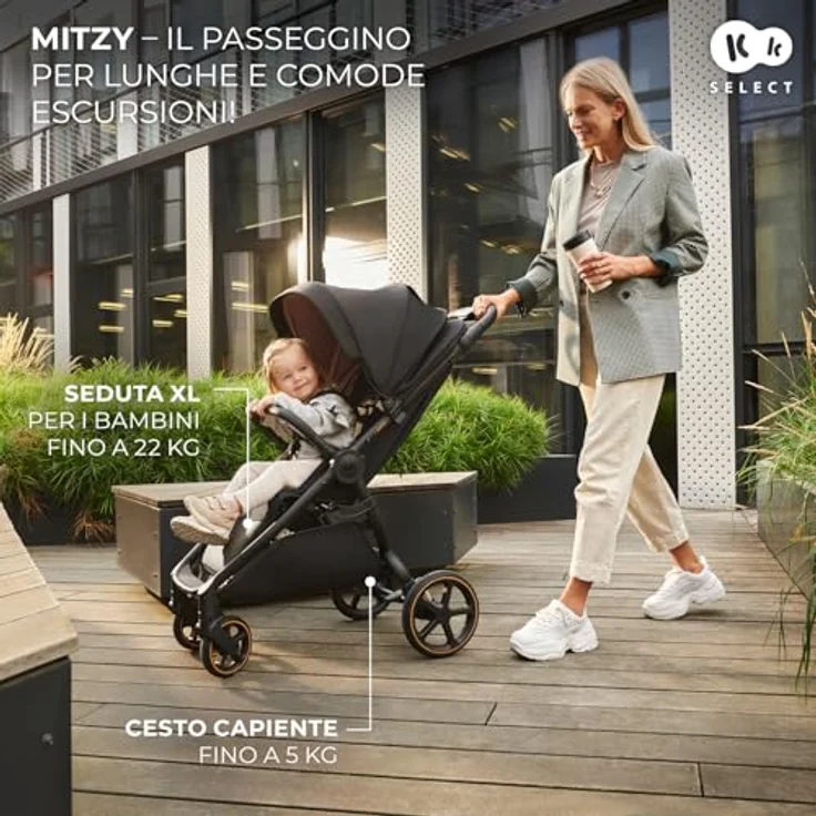 kk Kinderkraft Mitzy Linen Kinderwagen Beige, Kinderwagen – Bild 3