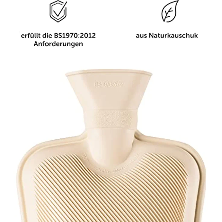 Blumtal Wärmflasche, Auslaufsichere Naturkautschuk-Wärmflasche mit Premium Vliesbezug in Samtoptik, 1,8 Liter, für Kinder und Erwachsene, bei 30 °C waschbar – Bild 6
