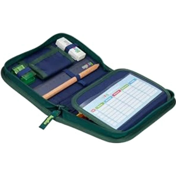 ergobag Federmäppchen Set 22-teilig, Lyra Buntstifte, Stundenplan-Fach, Kleingeld Fach, Lineal BärRex - Grün – Bild 3