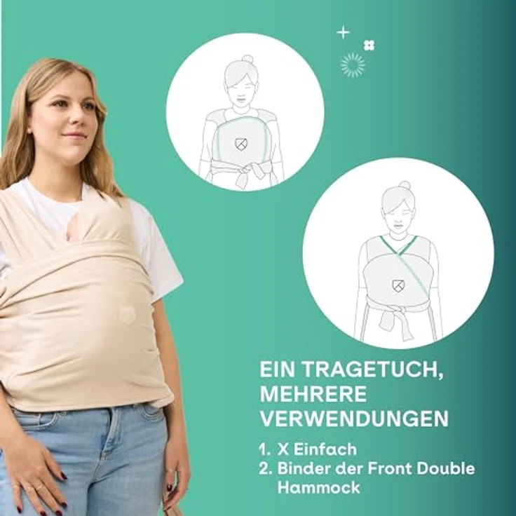 Koala Bauchtrage, ergonomische Babytrage für Neugeborene ab 3 Monaten, grau – Bild 6