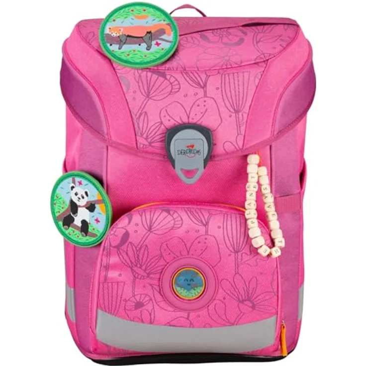 DerDieDas ErgoFlex Easy Exklusiv Neon Schulranzenset 5-teilig Pink Planet, Schulranzen-Set mit ergonomischem Rücken und stilsicherem Design – Bild 2