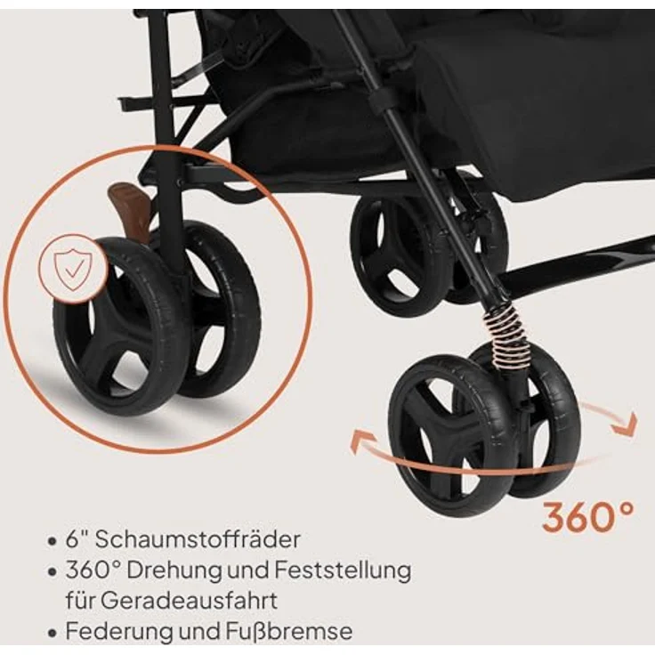 Lionelo Irma Buggy, leichter Kinderwagen ab 6 Monate, 7 kg, Liegeposition mit 5-Punkt-Sicherheitsgurt und Einkaufskorb – Bild 4