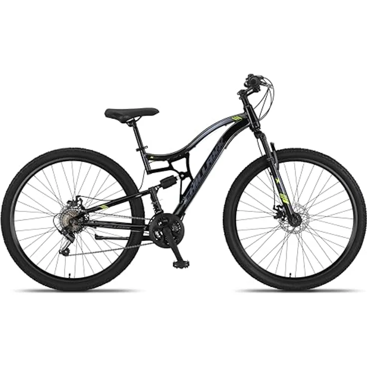 Chillaxx Bike Falcon Premium Mountainbike in 24 und 26 Zoll - Fahrrad für Jungen, Mädchen, Damen und Herren - Scheibenbremse- 21 Gang-Schaltung - Vollfederung (Schwarz-Disc-Bremse, 29 Zoll) – Bild 2