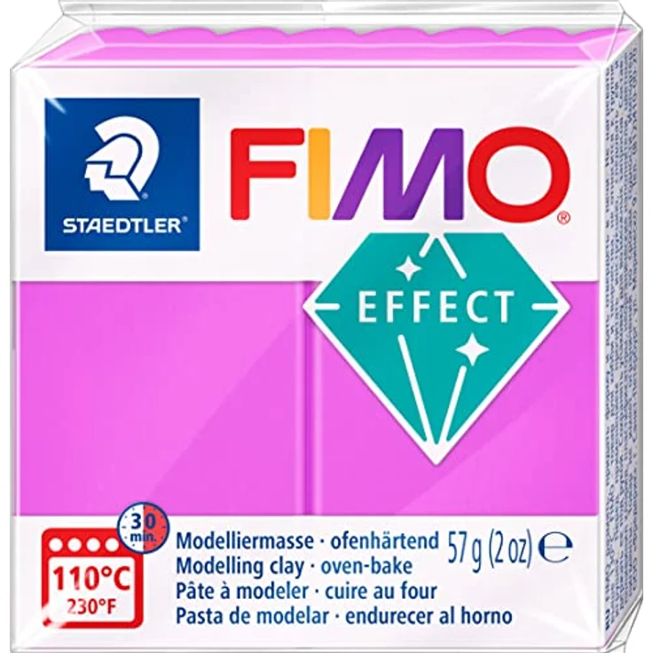 STAEDTLER FIMO effect, Neonfarben (neon lila), Normalblock 57g, 8010-601 – Bild 1