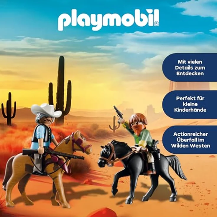 PLAYMOBIL Postkutschenüberfall, Spielset mit Figuren & Pferden, für Kinder ab 4 Jahren, fördert Kreativität & Rollenspiel, 71862 – Bild 3