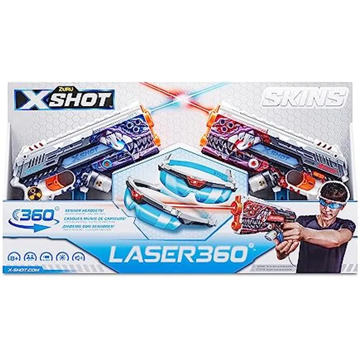 ZURU XShot - Skins Laser 360° Blaster Set, Lasertag-Erlebnis für bis zu 4 Teams, multicolor