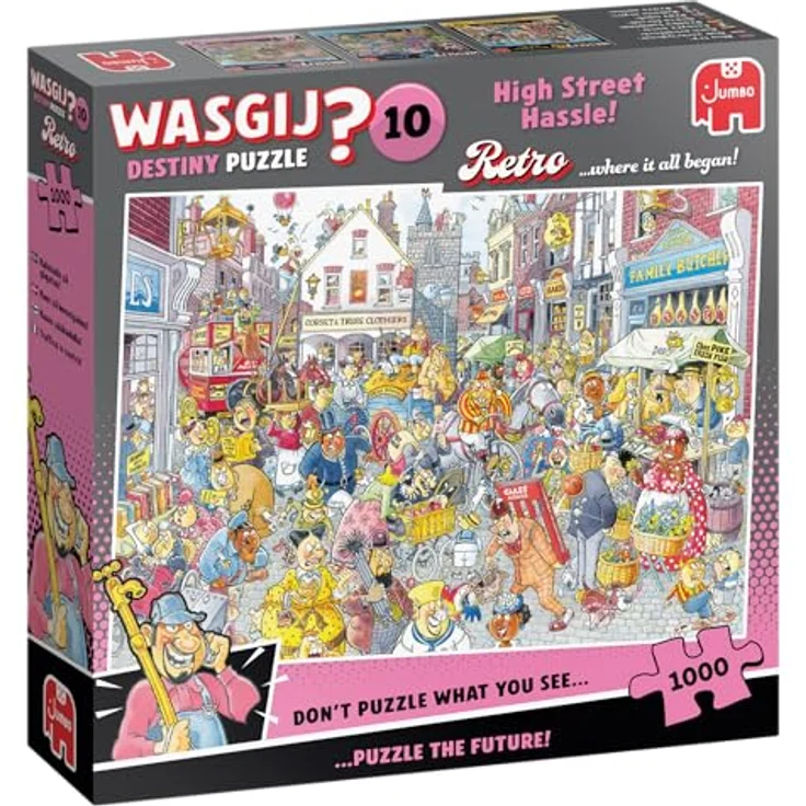 Jumbo Wasgij Retro Destiny 10 - Ärger auf der Haupstraße!, Erwachsenenpuzzle mit 1000 Teilen, Puzzle mit fiktiver Zukunftsvision – Bild 1