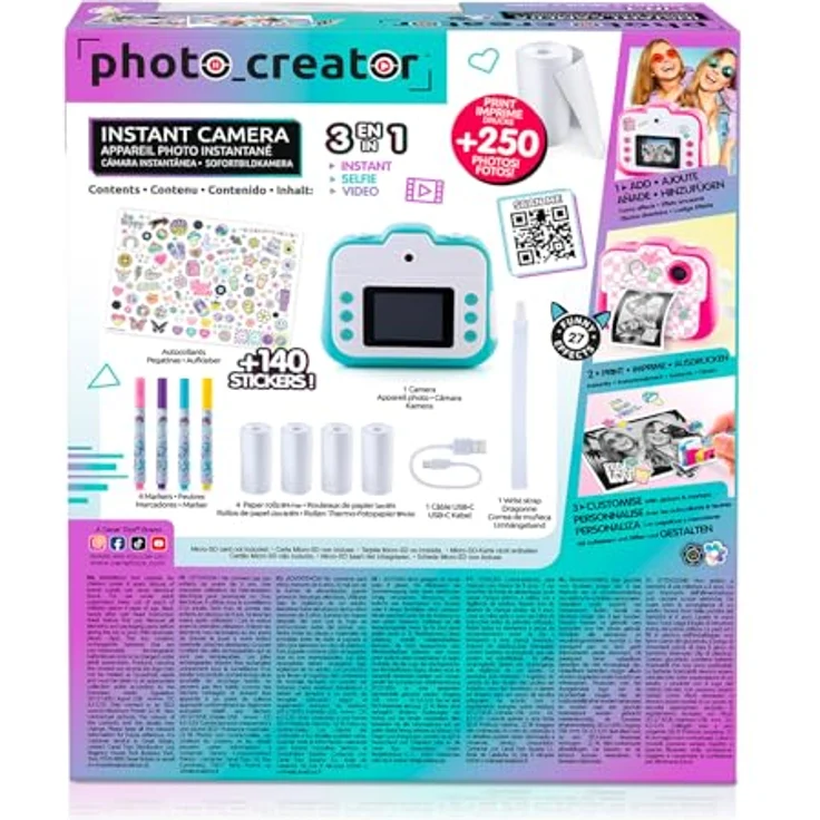 Canal Toys Photo Creator Instant, Kinderkamera mit 250 Fotos Sofortdruckfunktion, Farb-LCD-Bildschirm und Doppellinse – Bild 4
