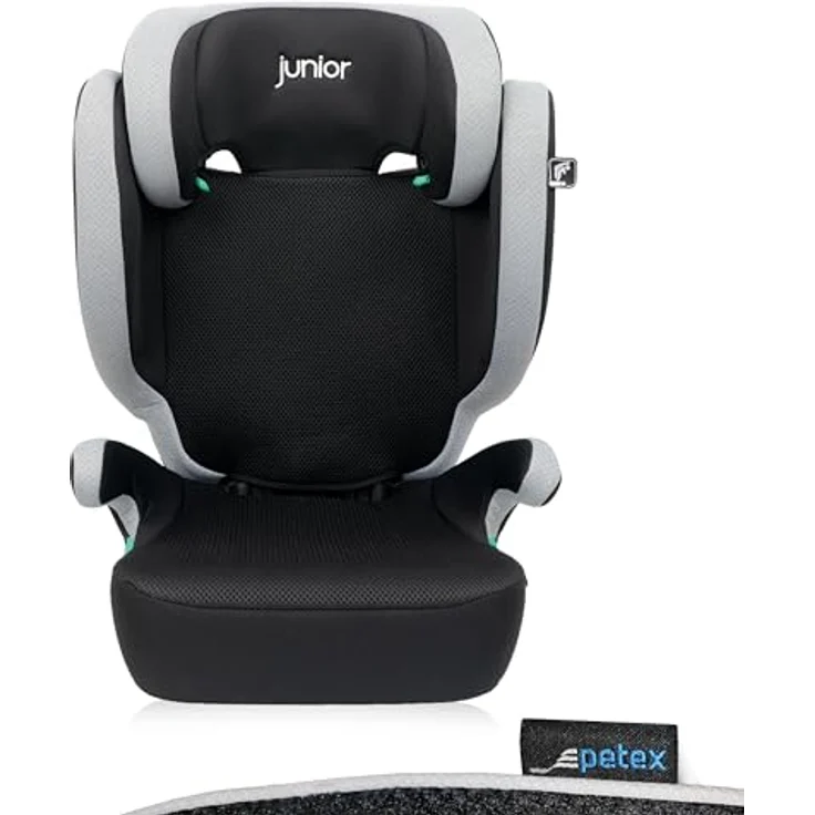 Petex Basic Plus 1601, Kindersitz nach ECE R129/i-Size Norm, grau HDPE, einfache Befestigung mit Fahrzeuggurt – Bild 1