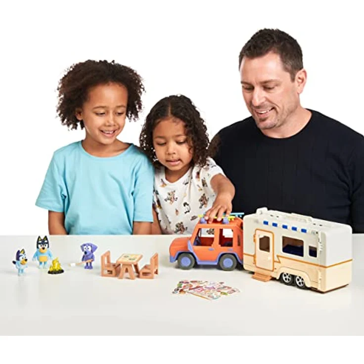 Bluey Family Cruiser & Caravan Playset, Familiens 4WD mit Campingvogn für kreatives Spielen – Bild 6