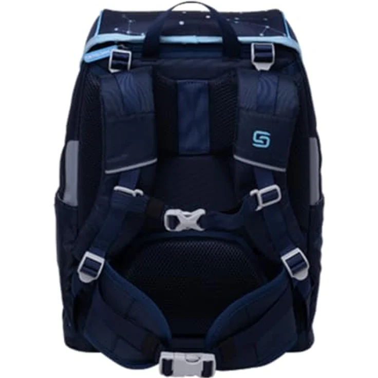 Schneiders Vienna Schulranzen Ergojet Space Dream, ergonomische 6-tlg. Schultasche aus 100% recycelten PET-Flaschen, 21 Liter Volumen, wasserabweisend mit LED-Leuchtstab – Bild 4