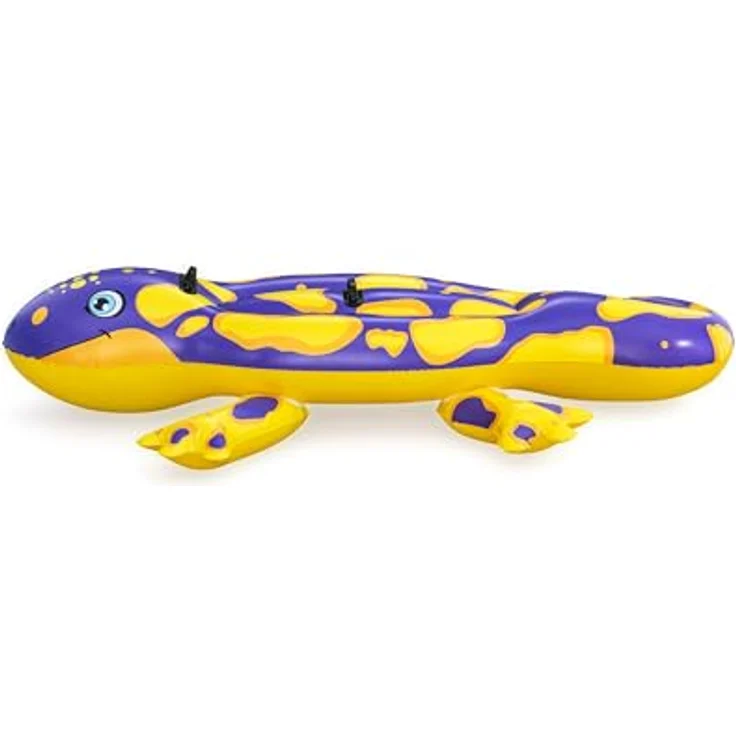 Bestway Splashing Salamander, Schwimmtier für Kinder ab 3 Jahren, 191 cm x 119 cm, mit robusten Haltegriffen und Reparaturflicken – Bild 4