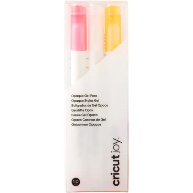 Cricut 2009380 Opaque Gel Pen Set | Weiß, Rosa, Orange | Mittelpunkt 1,0 mm | 3 Pack | Zur Verwendung Joy, mehrfarbig – Bild 1