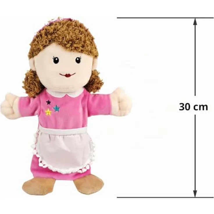 LOMTRATS Familien-Handpuppen, 30 cm Plüsch-Puppen für Geschichtenerzählen und Unterricht, Opa, Oma, Vater, Mutter, Tochter, Sohn – Bild 2