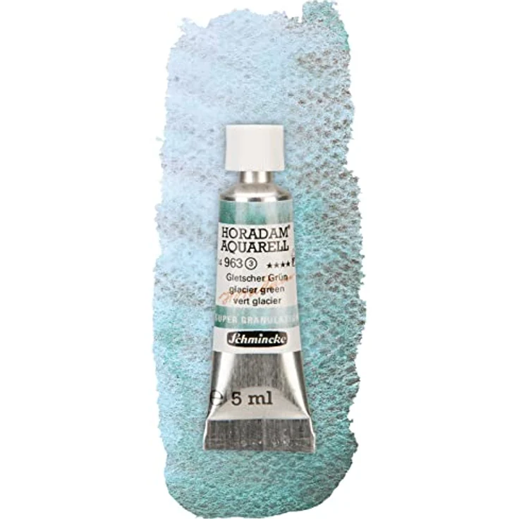 Schmincke HORADAM® AQUARELL Super Granulation Trio Gletscher, 5 ml Tuben, sehr stark granulierende Farbtöne: Gletscher Türkis, Gletscher Grün, Gletscher Schwarz – Bild 3