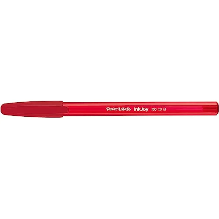 Paper Mate Inkjoy 100, Kugelschreiber mit 1 mm Tip, rot, transparentes Gehäuse, 50 Stück – Bild 2