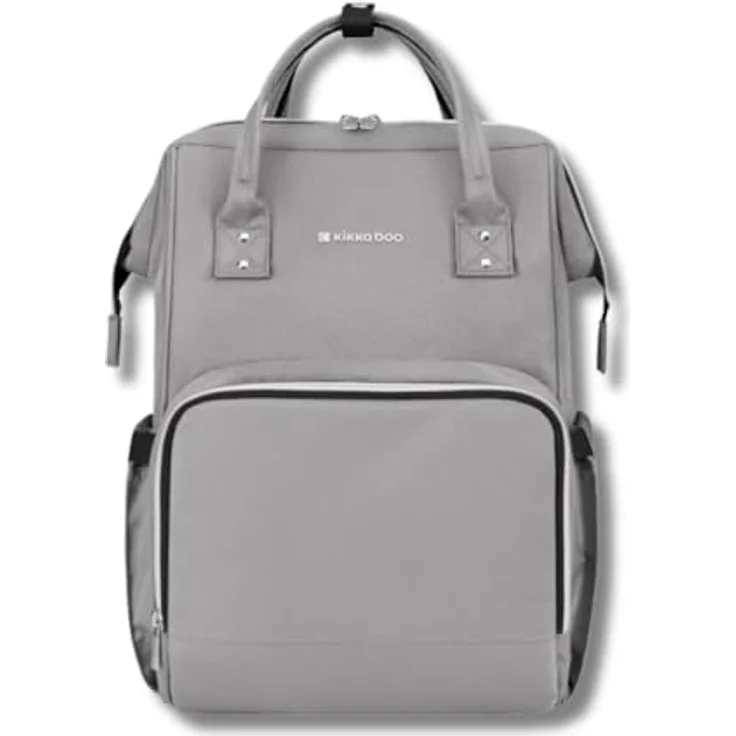 Kikka Boo Wickeltasche Siena, Rucksack mit Wickelunterlage, einstellbare Grifflänge, grau hellgrau, wasserabweisend, mit Seitentaschen und Organisationstaschen – Bild 1