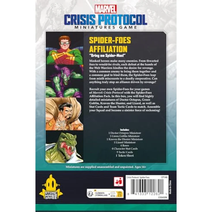 Atomic Mass Games AMGD2109 Marvel: Crisis Protocol - Spider-Foes Affiliation Pack mit 4 Miniaturen von Doctor Octopus, Green Goblin, Kraven der Jäger und Lizard – Bild 4