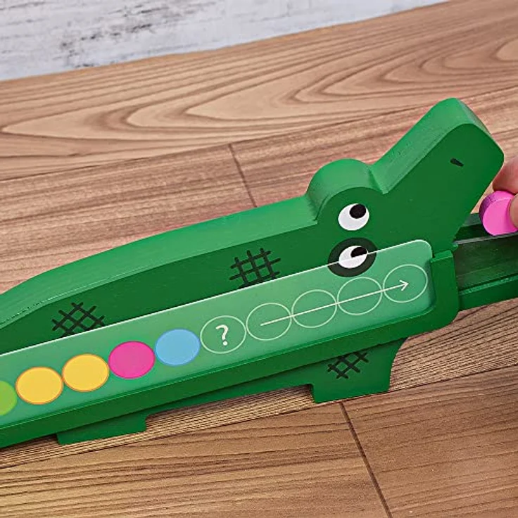 DJECO Edukacinis medinis aidimas - Crococroc (DJ01629), interaktives Krokodilspiel für Kinder ab 3 Jahren, mit farbigen Spielsteinen – Bild 5