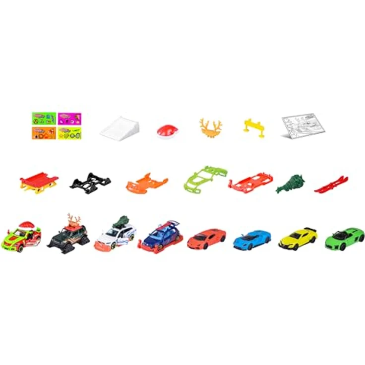 Majorette Adventskalender - 24 Fenster - 8 Fahrzeuge mit 5 exklusiven Fahrzeugen - Zubehör - ab 3 Jahren - 212051026 – Bild 2