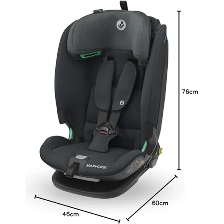 Maxi-Cosi Titan Plus i-Size, mitwachsender ISOFIX-Kindersitz, G-CELL-Seitenaufprallschutz, 4 Liegepositionen, weiche Schaumstoffpolster in Kopfstütze, 76-150 cm, 15 Monat-12 Jahre, Authentic Graphite – Bild 13