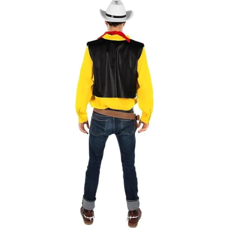 Maskworld Lucky Luke Kostüm Herren Schwarz M, 100% Polyester, inkl. Hemd, Weste, Pistolenholster – Bild 3