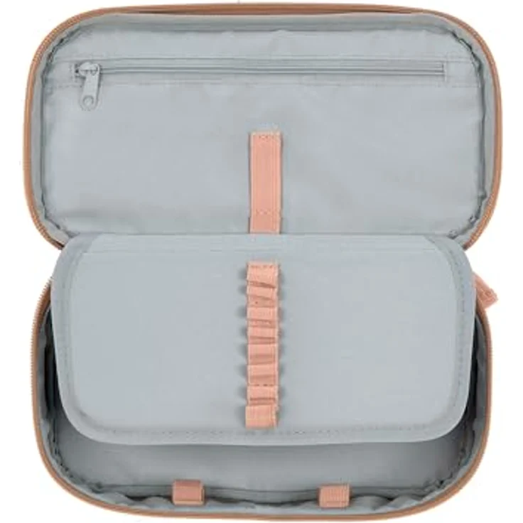 LÄSSIG Bold Schlampermäppchen Stiftemäppchen Schule/School Spacy Pencil Case Bold Leaves Caramel – Bild 3