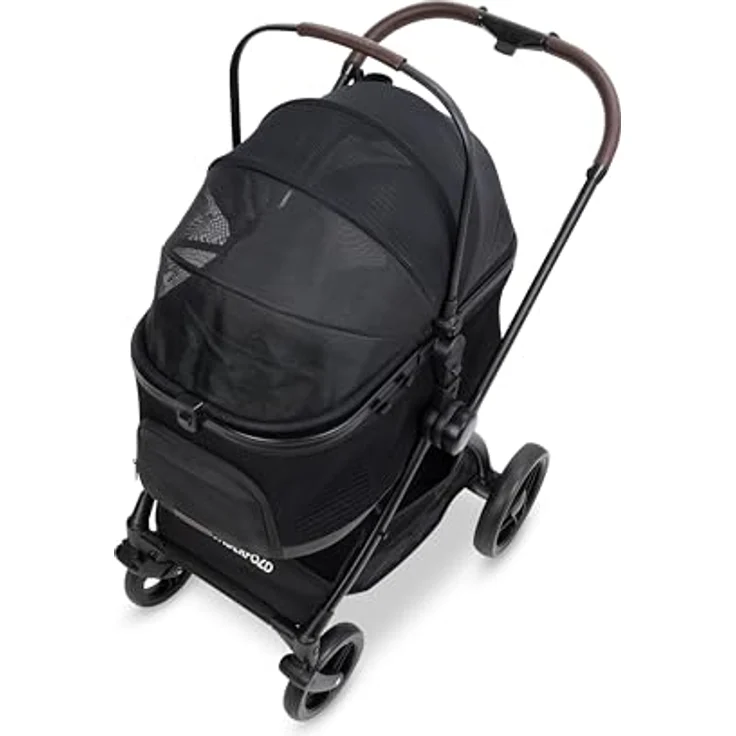 Wonderfold P3 Tier-Buggy Pet Stroller, Schwarz, Textil, 60x115x92 cm, für Haustiere unterwegs – Bild 8