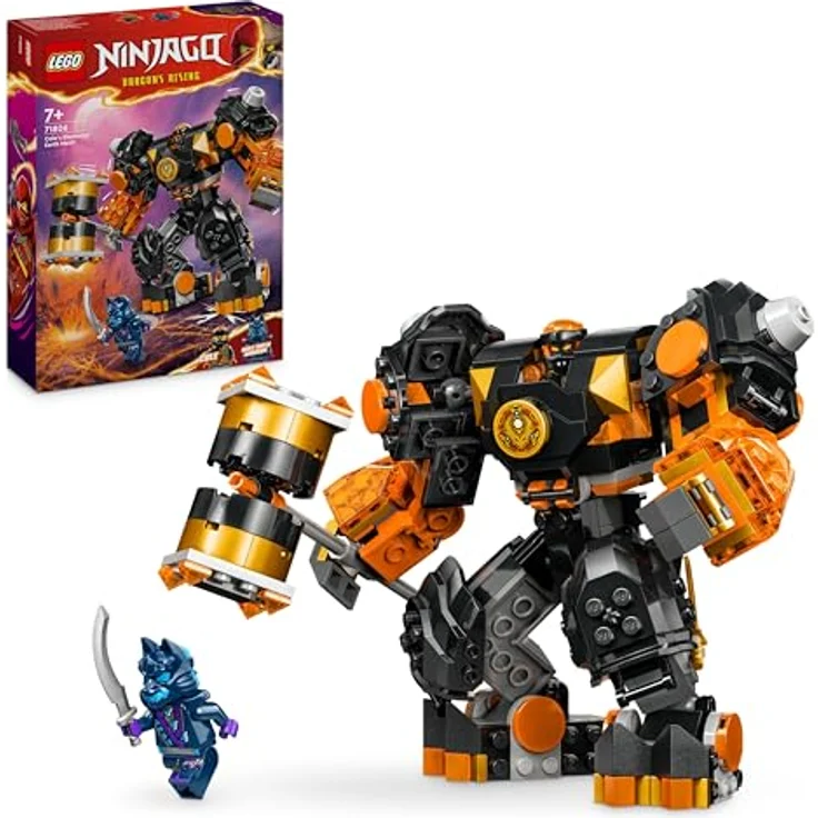 LEGO NINJAGO Coles Erdmech, Actionfiguren-Spielzeug mit veränderbarem Mech, Ninja-Set mit 2 Figuren inklusive Cole, Geschenk für 7-jährige Jungs und Mädchen 71806 – Bild 1