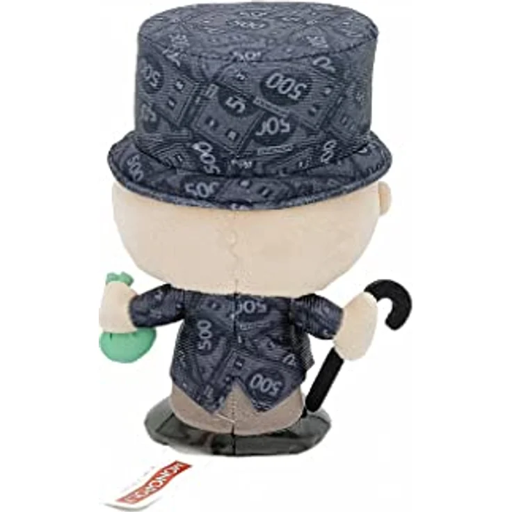 Bizak DZNR Mr. Monopoly Plüschtier, Sammleredition in Schwarz-Weiß, 18 cm, mit offizieller Lizenz – Bild 3