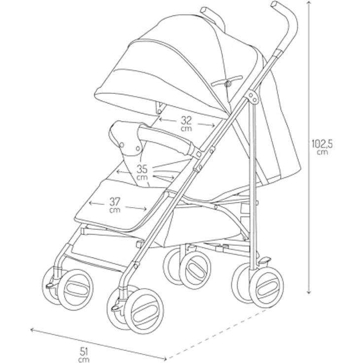 MoMi Kinder-Buggy Akira, Leicht & kompakt faltbar bis 15 kg, inkl. Zubehör, Schwarz – Bild 8