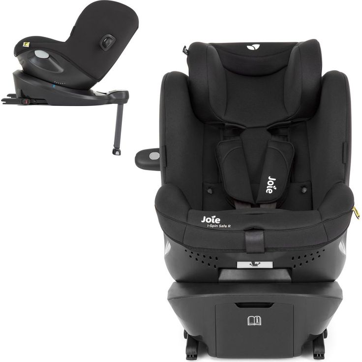 joie i-Spin Safe R, Reboarder Kindersitz ab Geburt bis 4 Jahre (40-105 cm) inkl. Isofixbase, 90° drehbar, Coal