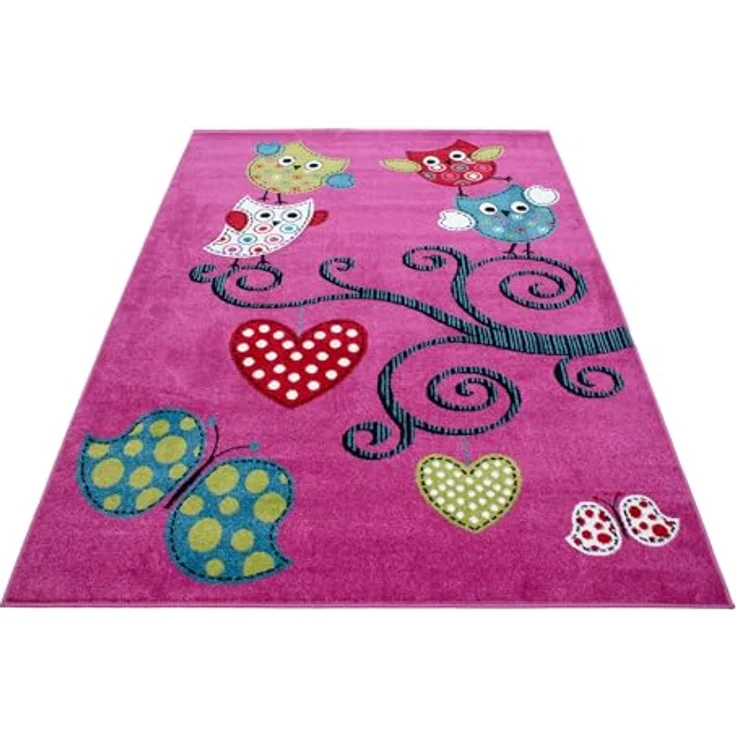 Carpetsale24 Kinderteppich Eule Violett 80x150 cm – Rutschfest, Allergikerfreundlich, Oeko-Tex Zertifiziert, Weiche Spieloberfläche – Bild 2